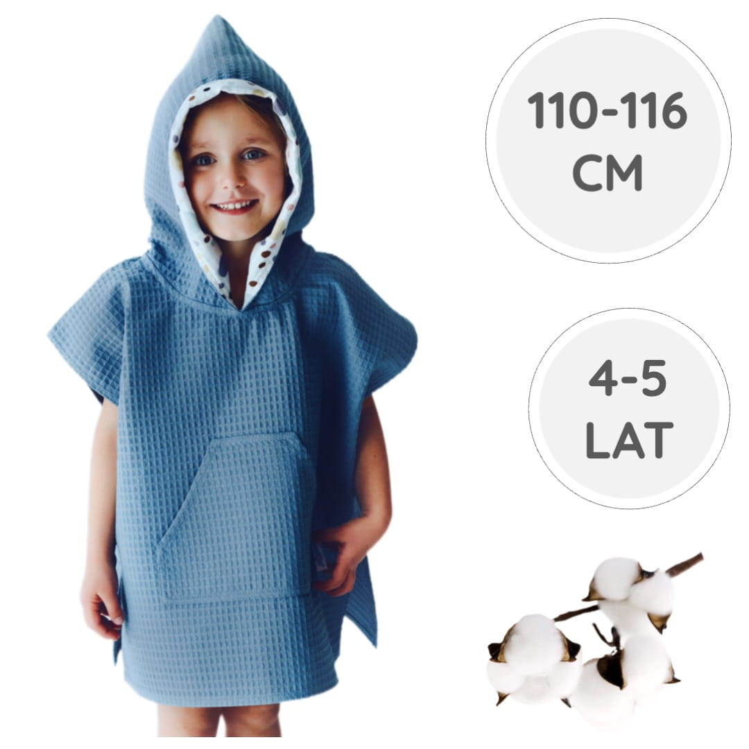 Ponczo kąpielowe / 4-5 lat;Roz.M / 65x51 cm / NAVY